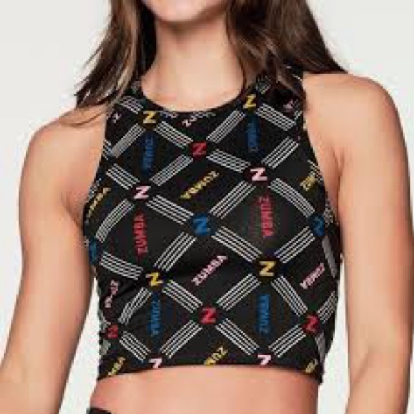 Zumba Fitness Tops - Zumba Fitness • NWT Multicolor Graphic Crop Tank sport mode RW1